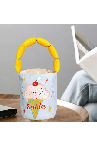 Homyl Kadın Kova Çantası Taşınabilir Çanta Günlük Sevimli Dondurma Deseni
