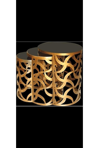 Zigon Zlf Sehpa Cnc Rüzgar Gülü Model Metal Gold Renk Siyah Düz C