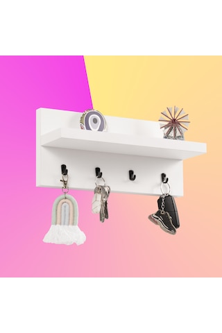 Anahtar Askısı, Askılık, Duvar Askılığı, Anahtarlık Beyaz