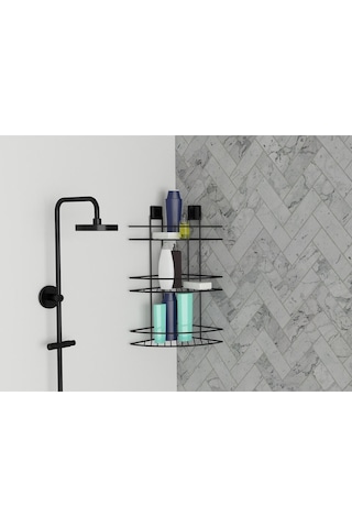 Decorev Dc-5022 Dekoratif Yapışkanlı Metal Üç Katlı Şampuanlık Kö