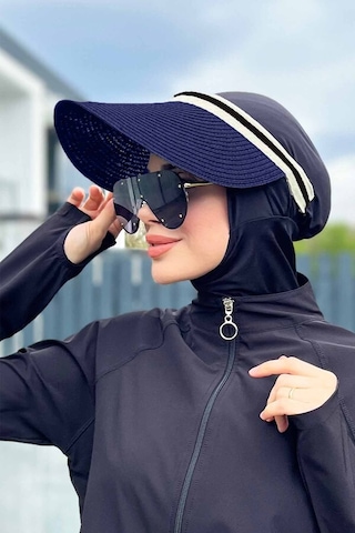 Remsa Mayo Vizör Hasır Şapka Güneş Koruyucu Siperlik Lacivert Rş-38 Lacivert