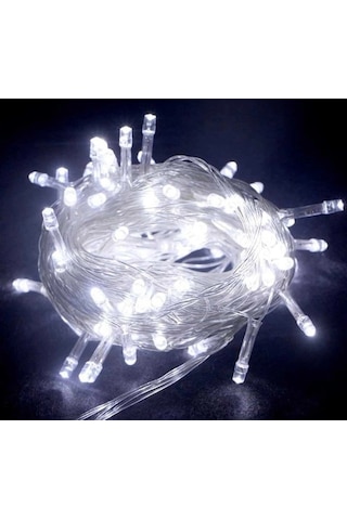 10m 100 Led Boncuk Lamba Beyaz Işık Şeffaf Kablo Mz-18-11 Dekoratif Süs Parti Aksesuarı Gece Lambası