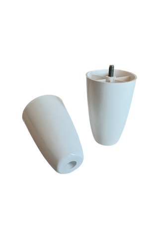 Armut Plastik Baza Mobilya Koltuk Ayağı 4 Adet Beyaz 12 CM M8 Vida