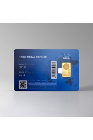 Nadir Gold 24 Ayar 2,5 Gram Külçe Altın