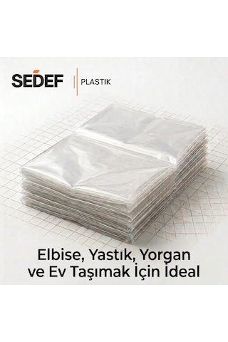 90x130 Kalın Taşıma Torbası Şeffaf Taşınma Torbası 10 Adet