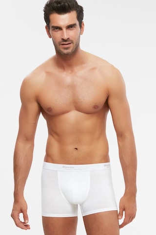 Kom Tight Pamuklu 2'Li Erkek Boxer - Beyaz