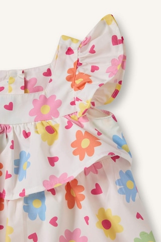 Defacto Çiçekli Kısa Kollu Poplin Elbise Kız Bebek H6741a526hswt34 Beyaz-wt34