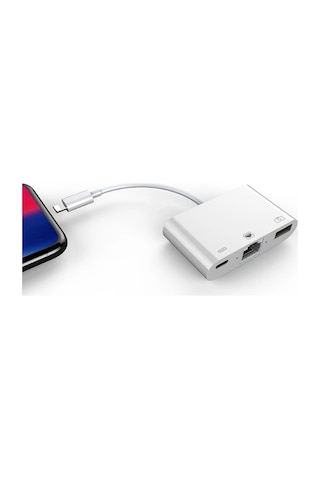 Apple Uyumlu iPhone/ipad 3in1 Ethernet Rj45 Ve Usb Kamera Adaptörü Nk107- 5775