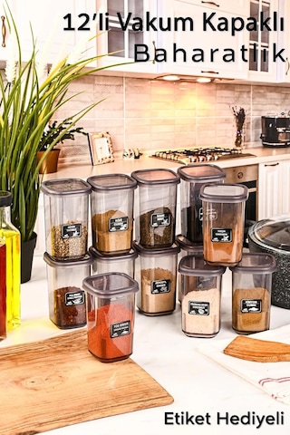 Mithra Life Mıt1135 1 Sızdırmaz Kapak Baharatlık Saklama Kabı I + Etiket Antrasit 450 ML 2 Adet Antrasit