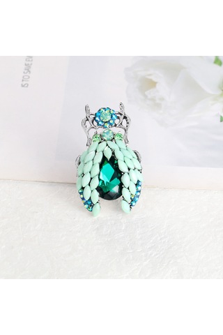 Yeşil Rhinestone Beetle Brooches Narin Canlı Böcek Broş Rozeti Pin Mücevher Yapımı Giysileri Çantaları Malzemeleri Çok Renkli