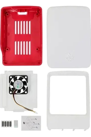 Raspberry Pi 5 Lisanslı Kutu - Kırmızı Beyaz