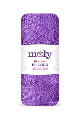 Moly Pp Cord Polyester Makrome No:3 1mm 141-eflatun Örgü İpi 100 Gram