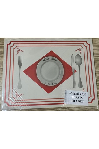 100 Adet Amerikan Servis Kağıdı Sunum Servis Kağıdı Büyük Boy 30x40 Cm Beyaz