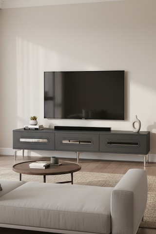 Tsa1806as - Rany Tsa180 Tv Stand, Tv Sehpası Ve Tv Ünitesi Antrasit-sılver 180cm