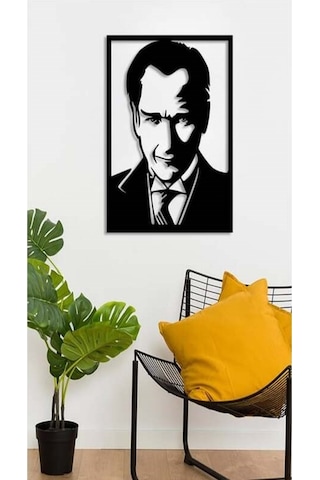 Atatürk Silüet Ahşap Duvar Tablosu Renkli