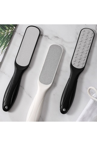 Hangfox Ev İçi Çift Uçlu Ayak Ölü Deri Silici - Paslanmaz Çelik 430 Koyu Renkli Aşınma Direnciyle Kuru Cilt Ve Kuru Deriyi Temizleyen Pedikür Aleti