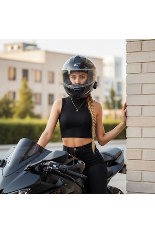 Cgm 569g C-max Cıty Çene Açılır Kask Siyah/kırmızı-l