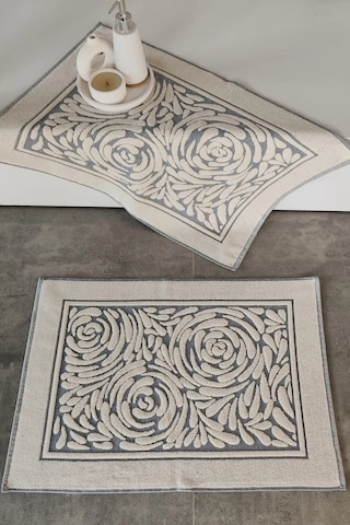 2'li Zemini Renkli %100 Pamuk Ayak Havlusu İndigo