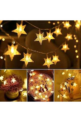 Buffer 20 Adet Mini Yıldız Led 5 Metre Günışığı Rengi Dekoratif Led Gün Işığı