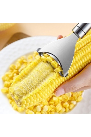 Mısır Soyucu - Pratik Ev Tipi Gümüş Renkli Mısır Ayıklama Aleti Gümüş
