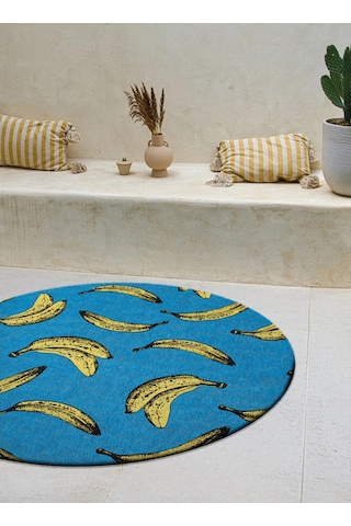 Louis De Poortere Pop Banana Kaymaz Tabanlı Modern Halı Pet Malzeme Zemin Isıtma Uyumlu Shaggy Halı Kırmızı 240 X 240 Cm