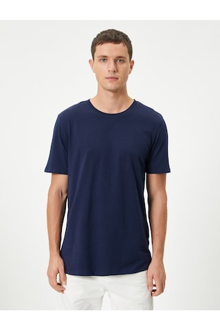 Koton Basic Tişört Slim Fit Bisiklet Yaka Kısa Kollu Lacivert 4sam10842hk Lacivert