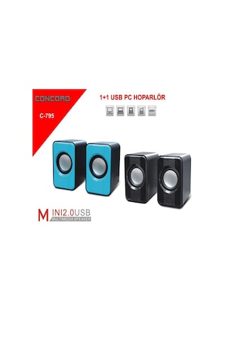 Concord C-795  1+1 Mavi  Usb  Hoparlör