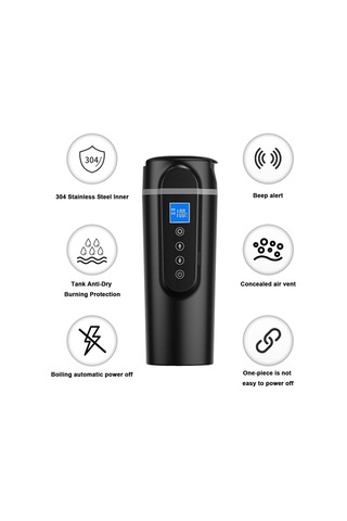 Sones Suıtu Hq-3900 24v/12v Araba/kamyon Isıtmalı Kahve Kupa Akıllı Kupa, Özellik: Büyük Ekran Beyaz