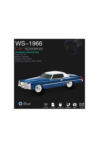Cadillac Eldorado Nostaljik Araba Şeklinde Bluetooth Speaker Şarjlı Kablosuz Hoparlör