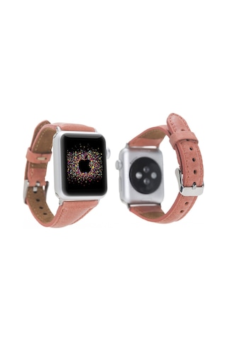 Bouletta Apple Uyumlu  Watch Ince Deri Kordon 38-40-41 MM Mercan