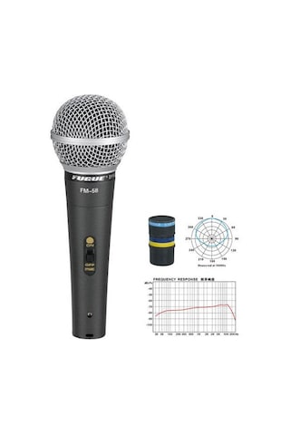 Fugue Fm-58 Mikrofon Kablolu Dinamik Tek Yönlü 600 Ohm Fugue. Fm