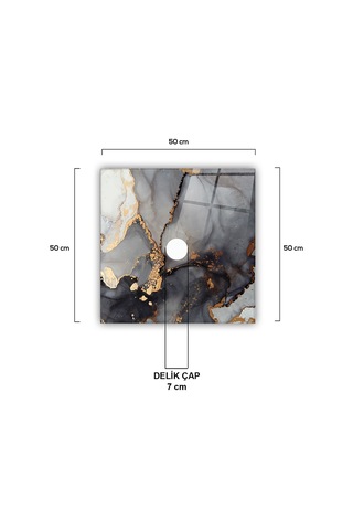 Cam Avize Göbeği | Stark Mermer | 50Cm X 50Cm Çok Renkli