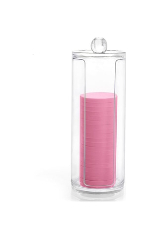 Youtek Şeffaf Akrilik Makup Pamuğu Saklama Kutusu - Banyo Ve Vanity Organizasyonu Şeffaf