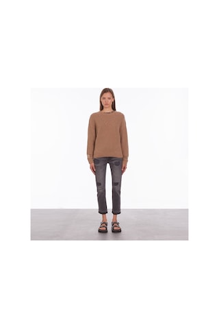 The Kooples Kadın Comfort Fıt Bisiklet Yaka Kahverengi Yün Karışımlı Kazak