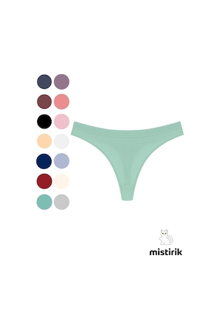 Mistirik Paulo Model Fitilli Esnek Kumaş String Tanga Su Yeşili Renk Su Yeşili