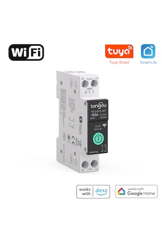 63 Amper Wifi Akıllı Sigorta - Güç Ölçüm Özellikli Tuya Uyumlu