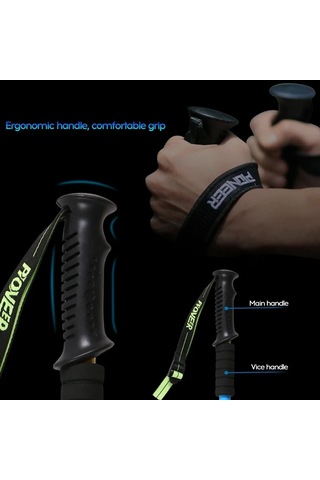 Maiyame Alüminyum Şok Emici Teleskopik Dağcılık Çubuğu - Ergonomik Kolluk, 3 Bölüm, 65-135cm, Dış Etkinlikler İçin Dayanıklı Destek Beyaz