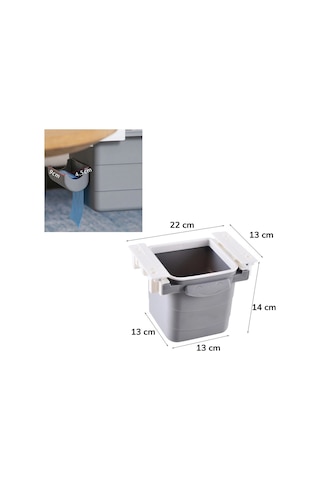 Biishe Mini Masa Çöp Kovası Plastik Tezgah Altı Geri Çekilebilir Yapışkanlı Görünmez Bölme Pratik Çok Renkli