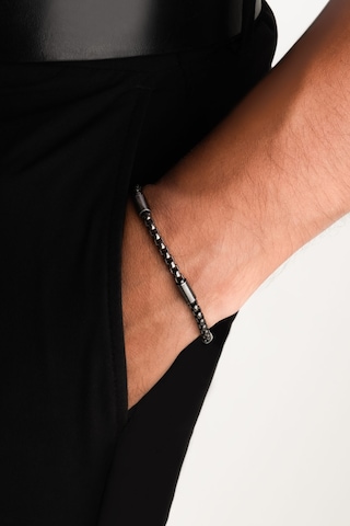 Zincir Detaylı Çelik 21 Cm Erkek Bileklik Gri