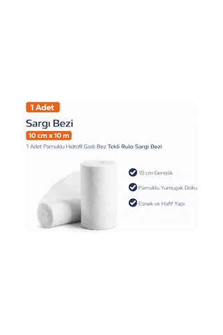 Sargı Bezi 10 Cm X 10 M 1 Adet Pamuklu Hidrofil Gazlı Bez Tekli Rulo Sargı Bezi Sargı Bezi 10 Cm X 10 M 1 Adet Pamuklu Hidrofil Gazlı Bez Tekli Rulo Sargı Bezi