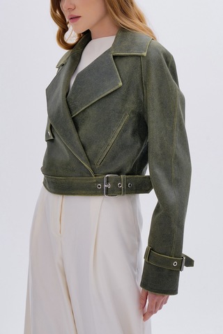 Valmenti Kadın Hakiki Deri Olive Deri Mont 616 Z-4011 Bn Derımont Sk24/25 Olıve Sarı