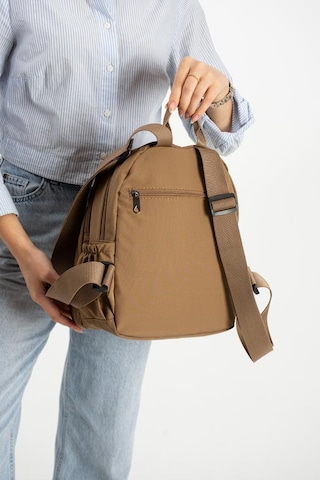 Baginn Kadın Sırt Çantası Ultra Hafif Paraşüt Kumaş Su İtici Kumaş Günlük Sırt Çantası Ölçüsü 30 24 Cm Kahverengi