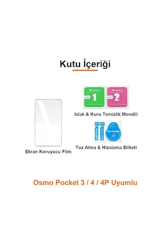 Newdaki Djı Osmo Pocket 3 / 4 / 4p Uyumlu Ekran Koruma Filmi Şeffaf