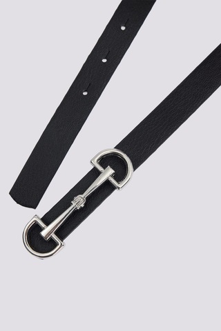 Tudors Kadın Modern Gümüş Renk Metal Tokalı110 Cm Standart Beden Siyah Kadın Kemer -51469