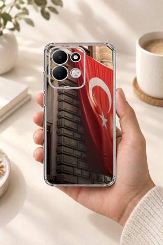 Redmi 17 4g/5g Uyumlu Dev Türk Bayrağı Baskılı Silikon Kılıf