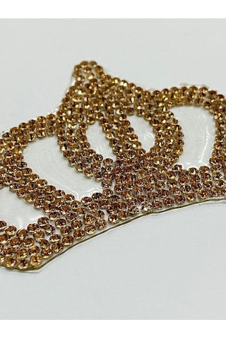 Taç Arma / Taşlı Arma / Ütü İle Yapışan / Ütü Transferli Yapıştırmalı Taç Arma Rose Gold