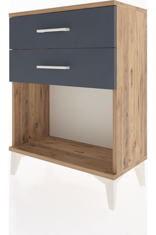 Arges Komodin 4 Çekmeceli 60x30x80 Çam-antrasit Çam