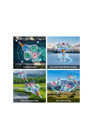 V50 2.4ghz Çift Bataryalı Işıklı Savaş Uçağı Rc Drone 360 Takla Atabilen Başsız Modlu Kumandalı