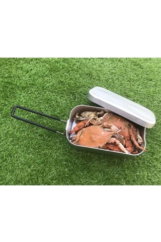 Kapaklı Gıda Konteyner Ile Alüminyum Teneke Kapalı Açık Kamp Piknik Gümüş Açık Hava Tabloları 2