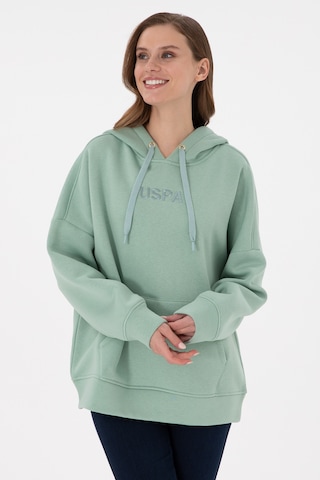 U.S. Polo Assn. Kadın Su Yeşili Kapüşonlu Sweatshirt 50292370-VR048